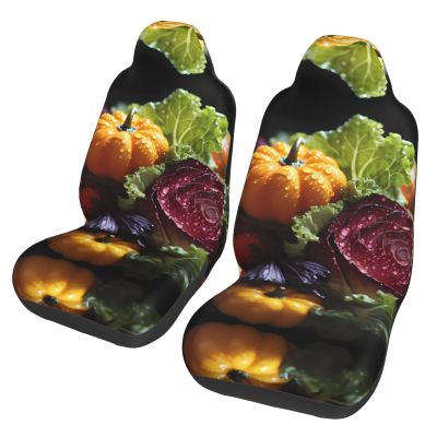 LPLSNWS Fresh Cabbage Patterned, Durable Car Seat Covers, 2-Pack Suitable for Passenger Cars, Trucks, Commercial Vehicles, and Marine Seats
