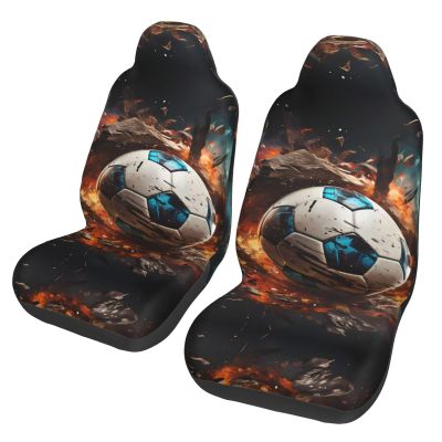 LPLSNWS Firecracker Soccer Patterned, Durable Car Seat Covers, 2-Pack Suitable for Passenger Cars, Trucks, Commercial Vehicles, and Marine Seats