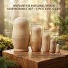 Temeemeg Russian Nesting Dolls 5 Layer Unfinished Wooden Matryoshka Doll for DIY Painting Natural for Creative Kids & Adults Craft Projects view 4