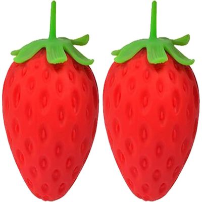 Squishie-s Jumbo Slow Rising Cute Strawberry Squeeze Toys for Girls Boys Stress Ball Realistic Fruit Squeeze Toy for Stress Relief, Sensory Fidget Strawberry Squishys Gifts Party Favor for Adult 2pcs