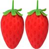Squishie-s Jumbo Slow Rising Cute Strawberry Squeeze Toys for Girls Boys Stress Ball Realistic Fruit Squeeze Toy for Stress Relief, Sensory Fidget Strawberry Squishys Gifts Party Favor for Adult 2pcs view 1