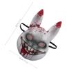 ARTIBETTER Scary Bloody Bunny Face Mask Halloween Creepy Rabbit Head Simulation Mask for Horror Party Haunted House Prop view 2
