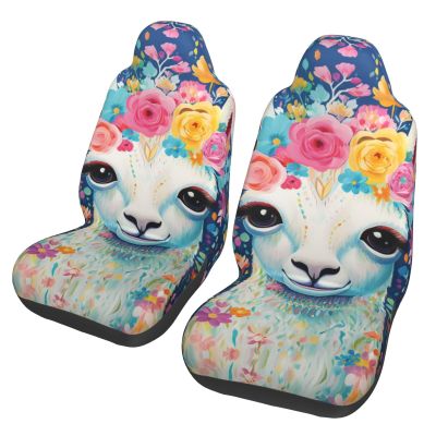 LPLSNWS Colorful Flower Camel Patterned, Durable Car Seat Covers, 2-Pack Suitable for Passenger Cars, Trucks, Commercial Vehicles, and Marine Seats