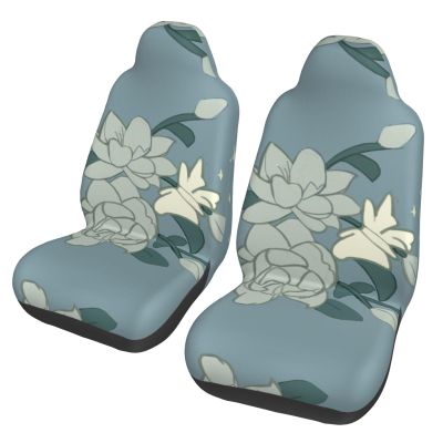 LPLSNWS White Bauhinia Patterned, Durable Car Seat Covers, 2-Pack Suitable for Passenger Cars, Trucks, Commercial Vehicles, and Marine Seats