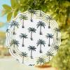 Wind Spinner for Outside, Tropical Palm Trees 3D Wind Chimes for Garden 10in, Green and White Round Hanging Winds Spinner for Yard Porch Outdoor Decor view 1