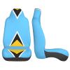 LPLSNWS Flag of Saint Lucia Patterned, Durable Car Seat Covers, 2-Pack Suitable for Passenger Cars, Trucks, Commercial Vehicles, and Marine Seats view 4