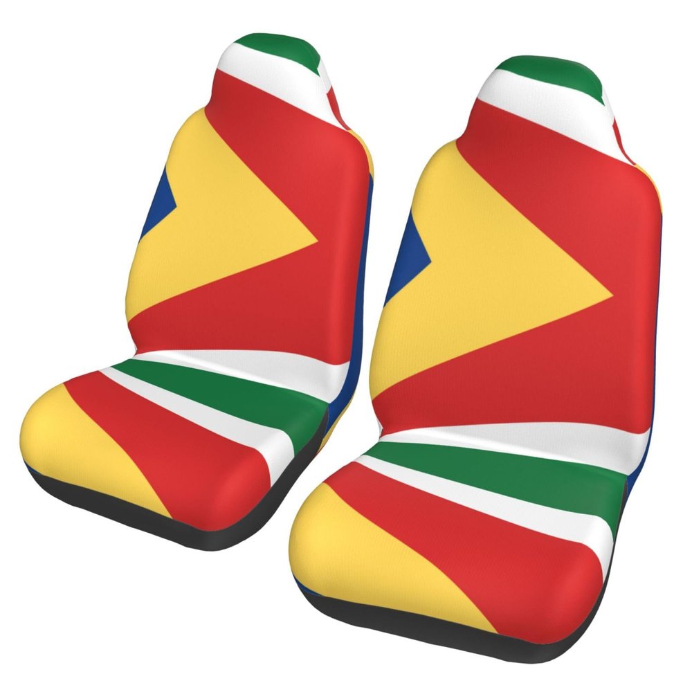 LPLSNWS Flag of Seychelles Patterned, Durable Car Seat Covers, 2-Pack Suitable for Passenger Cars, Trucks, Commercial Vehicles, and Marine Seats