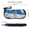 FodPand Neoprene Astronaut Moon Jump Sunglasses Case Waterproof Eyeglass Case with Belt Clip Carabiner Lightweight Eyewear Pouch Soft Protective Sleeve for Reading Driving Computer Glasses view 2