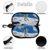 FodPand Neoprene Astronaut Moon Jump Sunglasses Case Waterproof Eyeglass Case with Belt Clip Carabiner Lightweight Eyewear Pouch Soft Protective Sleeve for Reading Driving Computer Glasses view 3