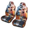 LPLSNWS Colorful Cube Space Patterned, Durable Car Seat Covers, 2-Pack Suitable for Passenger Cars, Trucks, Commercial Vehicles, and Marine Seats view 1