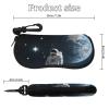 FodPand Neoprene Astronaut on Moon Sunglasses Case Waterproof Eyeglass Case with Belt Clip Carabiner Lightweight Eyewear Pouch Soft Protective Sleeve for Reading Driving Computer Glasses view 2