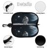 FodPand Neoprene Astronaut on Moon Sunglasses Case Waterproof Eyeglass Case with Belt Clip Carabiner Lightweight Eyewear Pouch Soft Protective Sleeve for Reading Driving Computer Glasses view 3