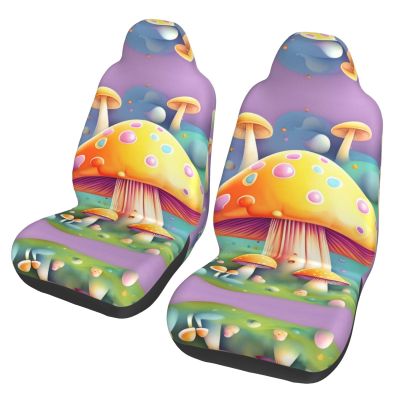 LPLSNWS Fantasy Dream Mushroom Patterned, Durable Car Seat Covers, 2-Pack Suitable for Passenger Cars, Trucks, Commercial Vehicles, and Marine Seats