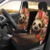 LPLSNWS Sloths Wearing Flowers Patterned, Durable Car Seat Covers, 2-Pack Suitable for Passenger Cars, Trucks, Commercial Vehicles, and Marine Seats view 3