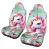 LPLSNWS Pink Unicorn Patterned, Durable Car Seat Covers, 2-Pack Suitable for Passenger Cars, Trucks, Commercial Vehicles, and Marine Seats view 1