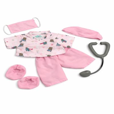 Pink Scrubs Plush Outfit 6 to 10 INCH Doll Clothes Medical Dress Up Outfit Gift for ids