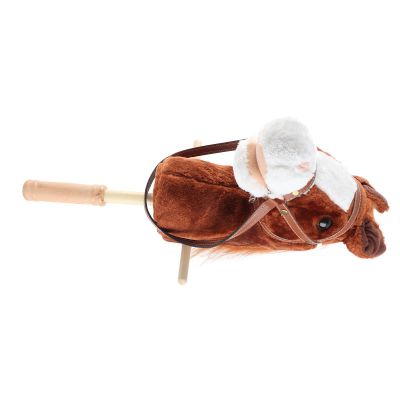 Omquot Horse Stick Toy, Reliable Balance Development, Plush Tailstock Toy, Cute Look for Indoor and Outdoor Use for and Toddlers (Coffee)