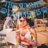The Summer I Turned 15 Banner, Bruh Im 15/Cheers to 15 Years, Summer Beach Theme 15th Birthday Party Decorations Supplies Blue Glitter view 4