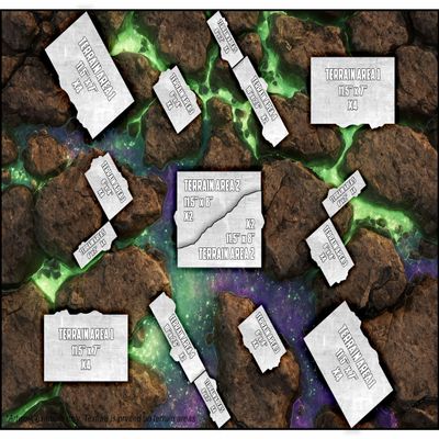 40K 11th Edition Neoprene Terrain Area Footprints Tainted