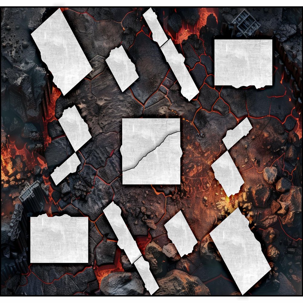 40K 11th Edition Neoprene Terrain Area Footprints Hellscape