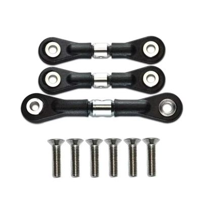 Adjustable Pull Rod For Tamiya For TT-02 TT-02T For TT02 TT02T 1/10 3Pcs Steering Link Rod Servo Rod RC Car Tracked Vehicle Parts And Accessories Replacement(Red)
