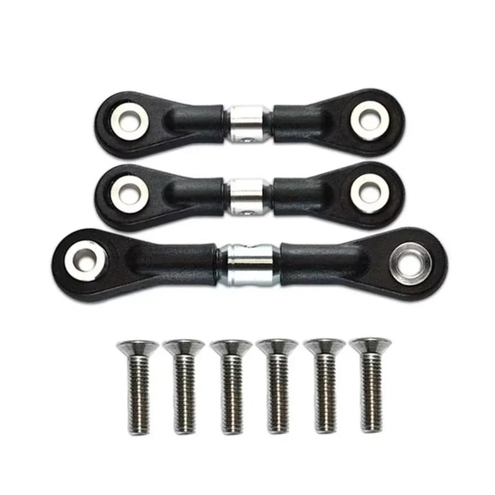 Adjustable Pull Rod For Tamiya For TT-02 TT-02T For TT02 TT02T 1/10 3Pcs Steering Link Rod Servo Rod RC Car Tracked Vehicle Parts And Accessories Replacement(Red)