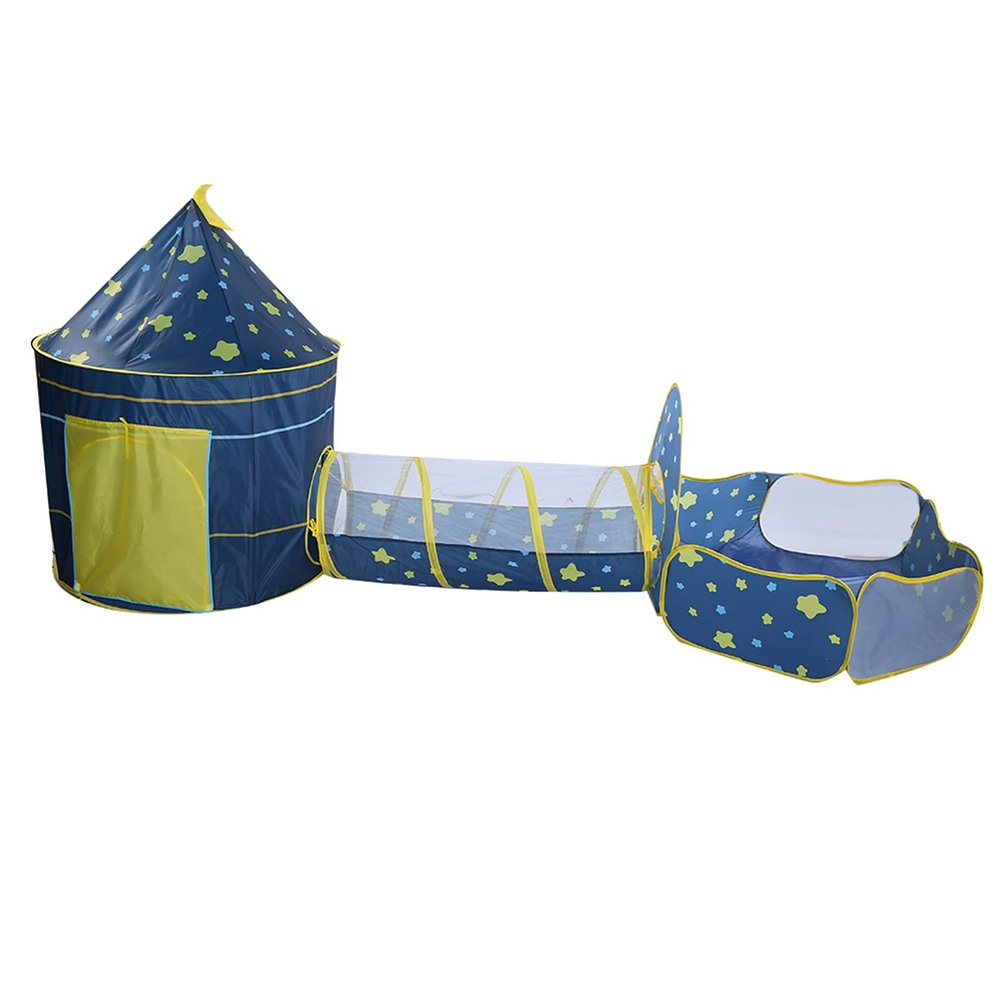 Ball Pit, Ball Pit for Toddlers 3 Piece Blue Starry Sky Kids Play Tent with Crawling Tunnel Play House for Indoor and Outdoor Children Activities