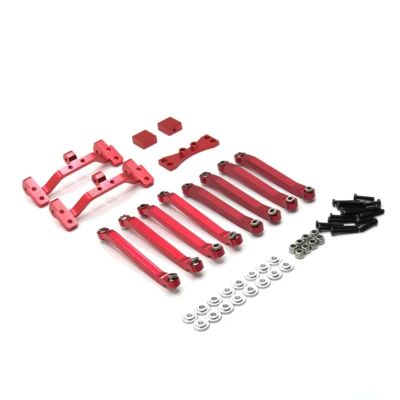 RC Modifications Spare For MN D90 D91 D96 For MN98 99S 1/12 Metal Modified Connecting Rod Connecting Rod Bracket Remote Control Crawler Vehicle Upgrade Accessories(Red)