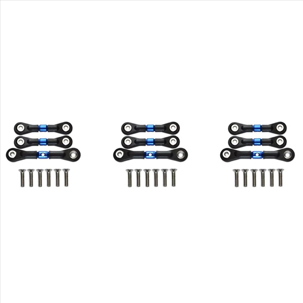 Adjustable Pull Rod For TT-02 TT-02T TT02T 1/10 9Pcs Steering Link Rod Servo Rod Blue RC Car Tracked Vehicle Parts And Accessories Upgrade Replacement And Use
