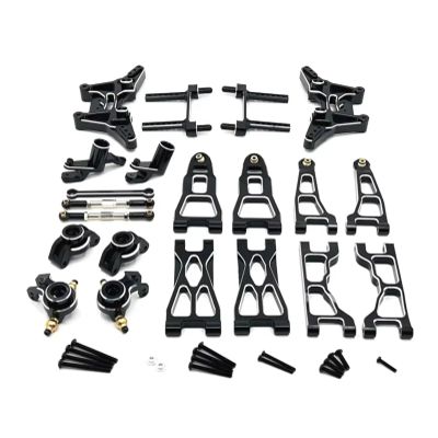 Adjustable Pull Rod For Ud1201 Ud1202 Pro 1/12 Metal Steering Cup Front And Rear Suspension Arm Shock Tower Link Kit RC Car Upgrade Parts Accessories Replacement(Black)