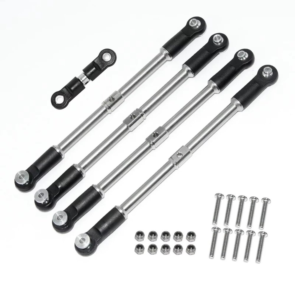 Adjustable Pull Rod For Arrma For Outcast 1/7 1/8 5pcs Steel Turnbuckles Camber Links Toe Links Set Linkage Rc Car Upgrade Parts Accessories Replacement And Use