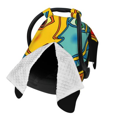 Sun Moon Baby Car Seat Cover & Breastfeeding Nursing Cover - Breathable Stretch Fabric Multi-Use Nursing Cover for Breastfeeding