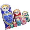 Rulbelok 10Pcs Traditional Babushka Russian Nesting Dolls Hand Painted Wood Matryoshka Nesting Dolls Folk Arts Collectible Figure Stacking Toy for Children Education view 1