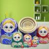 Rulbelok 10Pcs Traditional Babushka Russian Nesting Dolls Hand Painted Wood Matryoshka Nesting Dolls Folk Arts Collectible Figure Stacking Toy for Children Education view 3