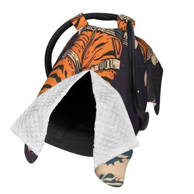 Tiger Astronaut Baby Car Seat Cover & Breastfeeding Nursing Cover - Breathable Stretch Fabric Multi-Use Nursing Cover for Breastfeeding