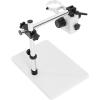 PioMue Microscope Boom Stand, 360 Rotating Stereo Microscope Boom Stand, 76mm Adjustable Focusing Holder Bracket for Laboratory and Inspection Use White view 1