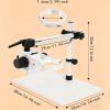 PioMue Microscope Boom Stand, 360 Rotating Stereo Microscope Boom Stand, 76mm Adjustable Focusing Holder Bracket for Laboratory and Inspection Use White view 2