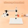 PioMue Microscope Boom Stand, 360 Rotating Stereo Microscope Boom Stand, 76mm Adjustable Focusing Holder Bracket for Laboratory and Inspection Use White view 3