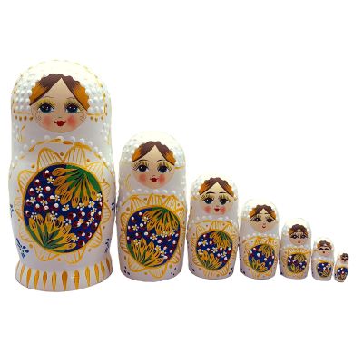 Rulbelok Artistic Russian Nesting Toy Unique Hand Painted Wooden Dolls for Collection Russian Stacking Toy 7 Wooden Girl Matryoshka Nesting