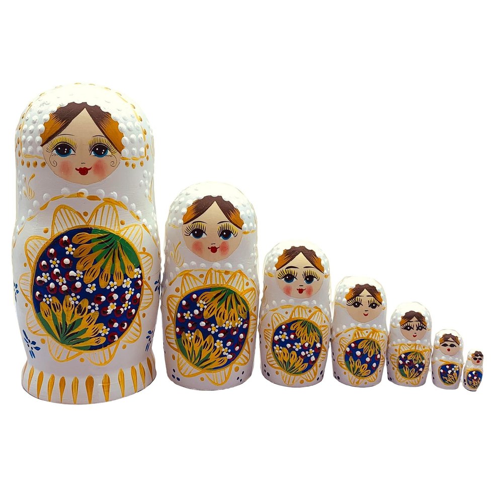 Rulbelok Artistic Russian Nesting Toy Unique Hand Painted Wooden Dolls for Collection Russian Stacking Toy 7 Wooden Girl Matryoshka Nesting