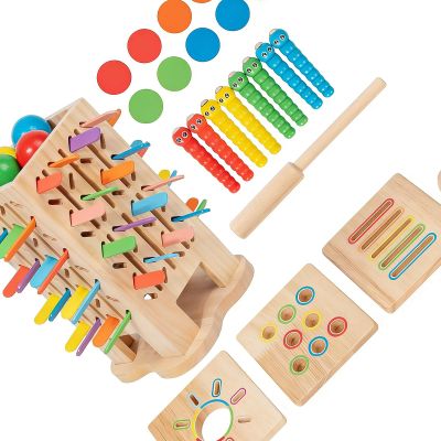 Arecobticy Educational Wooden Tower Set with Multiple Play Options for Fine Motor Skills and Learning Development in Wooden Tower