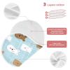 Xmycdz Cute Cartoon Animal Bears Pattern Baby Burp Cloths -2Pcs Soft Absorbent Muslin Washcloths Bibs Face Towel for Newborn Boys Girls 22 x 11 Inch view 3