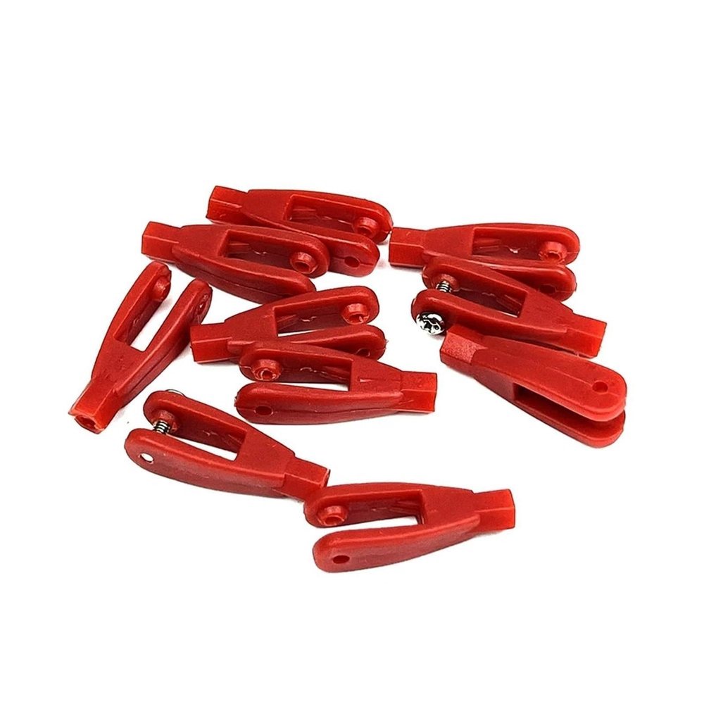 10pcs Servo Linkage Rod Clevis Coupler U-Shaped Nylon Clamp 2/2.8mm for M2 M3 Push Connecting Rod for RC Aircraft Model Parts(2.8mm for M3 Rod Red)