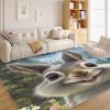 Rabbit Rug - Cute 4x6 Rugs for Living Room Bedroom Low Pile Indoor Washable Boys & Girls Door Mat Non-Slip Soft Floor Carpet Gray Throw Indoor for Boys Girls A30 view 2