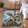Rabbit Rug - Cute 4x6 Rugs for Living Room Bedroom Low Pile Indoor Washable Boys & Girls Door Mat Non-Slip Soft Floor Carpet Gray Throw Indoor for Boys Girls A30 view 3