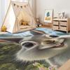 Rabbit Rug - Cute 4x6 Rugs for Living Room Bedroom Low Pile Indoor Washable Boys & Girls Door Mat Non-Slip Soft Floor Carpet Gray Throw Indoor for Boys Girls A30 view 4
