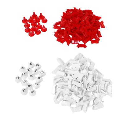 LEEZAD 230Pcs RC Car Drift Track Set with Fence Cones for 1/14, 1/16, 1/18, 1/24, and 1/28 Scale Model (White and Red)