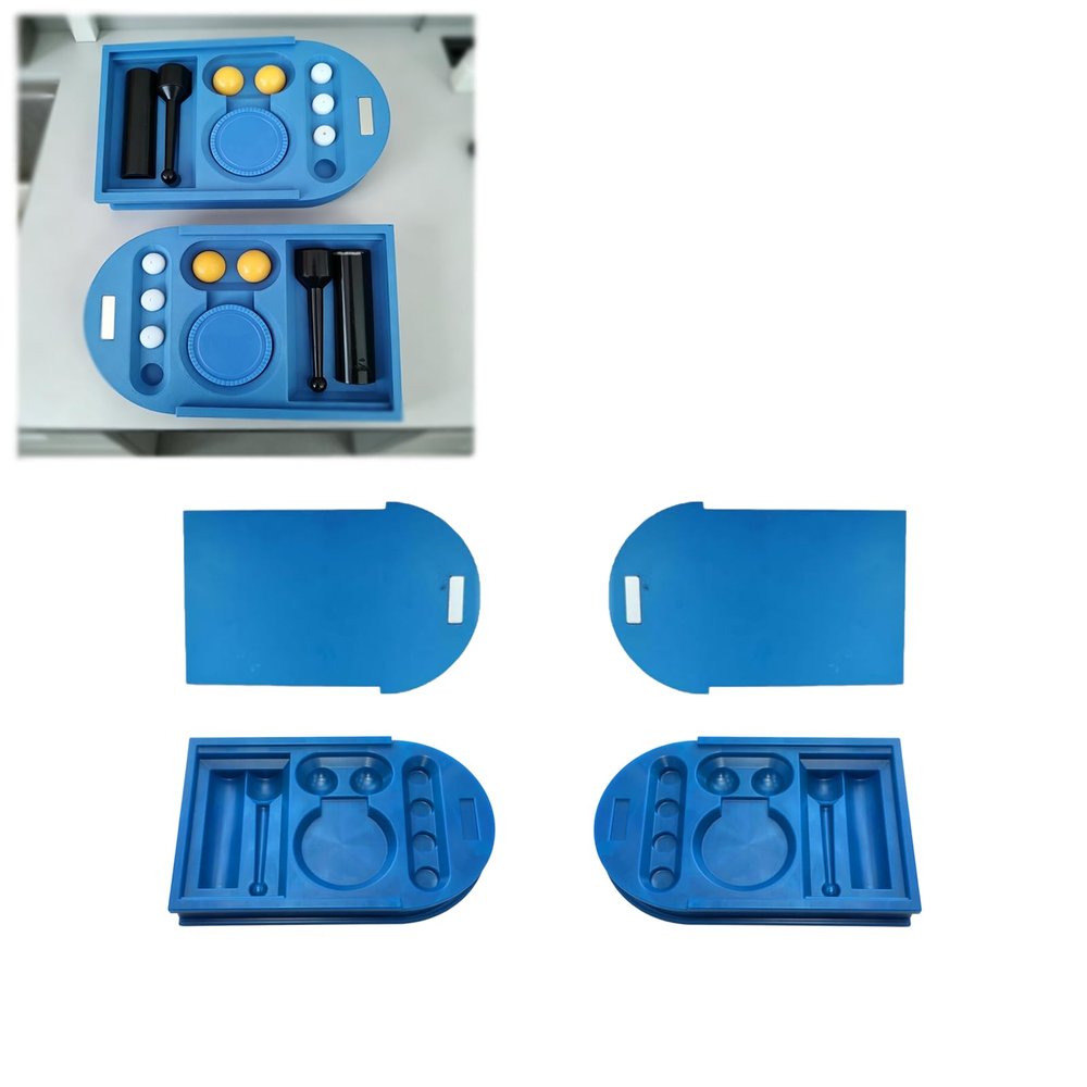 Accessories Storage Box 2-Pack Compatible with KLASK Game, Left and Right Organizer Set with Lid, Compact Tabletop Game Parts Holder for Balls and Magnets