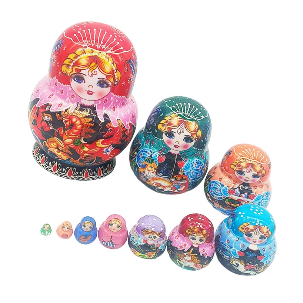 CAZSTYK Matryoshka Russian Nesting Doll Toy Russian Dolls 10 Layer Wooden for Preschool Learning Imagination Wooden Dolls
