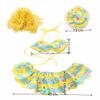 23 Inch Porch Goose Outfit Set Floral Pattern Dress and Bonnet for Lawn Statue Decoration Blue Checkered Rose Print (Pink Bikini) view 4